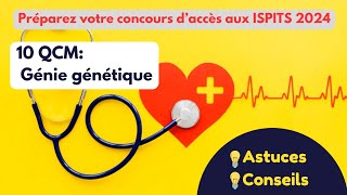 Préparez votre concours daccès aux ISPITS ➡️ 10 QCM en génie génétique [upl. by Bergeman]