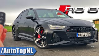 2020 Audi RS6 C8  300kmh REVIEW POV on AUTOBAHN NO SPEED LIMIT by AutoTopNL [upl. by Tnomad]