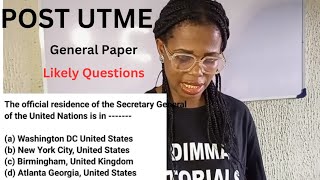 Post UTME Online Tutorials Post UTME General Paper Past Questions and Answers postutme [upl. by Kathie]