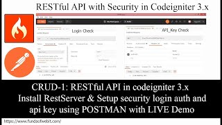 CRUD1 RESTful API in codeigniter 3x Install amp setup security login auth and api key using POSTMAN [upl. by Avera231]