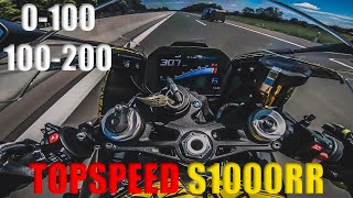 BMW S1000RR  TOPSPEED  0100  100200 [upl. by Domineca]