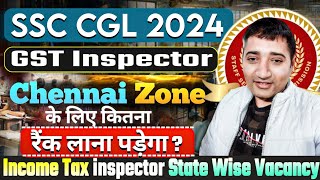 SSC CGL 2024 GST Inspector Cut off  Chennai Zone [upl. by Selima]