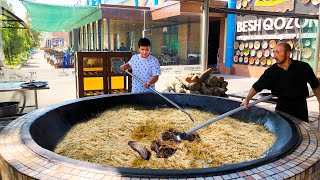 UZBEKISTAN I COOK PILAF IN THE PILAF CENTER IN TASHKENT [upl. by Mccullough]