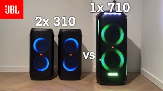 2x 310 vs 710 JBL Partybox comparison [upl. by Chelsy145]