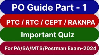 PTC RTC CEPT RAKNPA quiz for pa sa mts postman exam 2024  Classes for pa sa mts postman [upl. by Yanrahs]