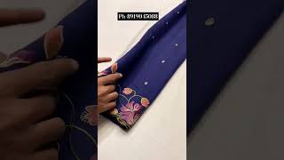 Tussar silk saree with cutwork border and embroidery workshorttrendingclothingreelsareelatest [upl. by Esela]