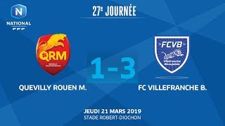 J27  Quevilly Rouen M – FC Villefranche 13 le résumé I National FFF 20182019 [upl. by Garate]