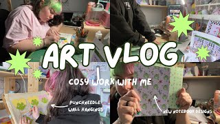 Small Business shop update prep vlog 🐸 💚 cosy work with me studio vlog [upl. by Loats809]