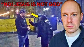 quotJesus is NOT Godquot  Jehovahs Witness Heckles Street Preacher [upl. by Corder]