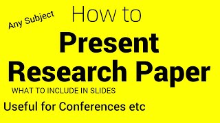 Research Paper Presentation in Conference  Tips on PPT with examples [upl. by Ipoillak235]