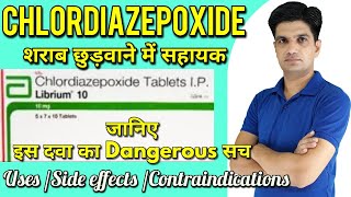 Chlordiazepoxide tablet  Librium 10 mg tablet uses side effects contraindications [upl. by Neelrahc]