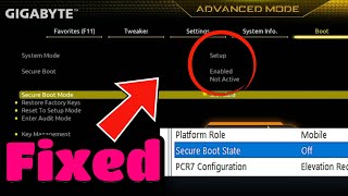 Secure Boot Enabled but NOT Active in BIOS FIXED  Gigabyte  MSI  Asrock [upl. by Wendeline117]