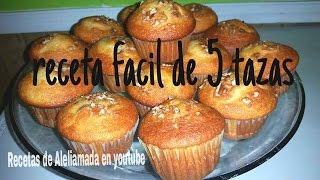 PANQUECITOS quotRECETA DE 5 TAZASquot FACIL  Recetas de Aleliamada [upl. by Asimaj94]