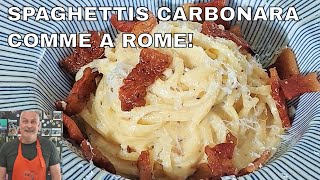 Comment faire des spaghettis carbonara comme a rome Recette de pates hyper facile [upl. by Ocicnarf996]