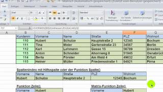 Excel  SVERWEIS amp SPALTENINDEX mit Funktionen Spalte Zeile amp Vergleich [upl. by Orteip888]