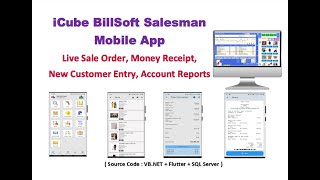 iCube BillSoft Salesman Mobile App configuration and functions Source Code  VBNETFlutterSQL [upl. by Remo386]