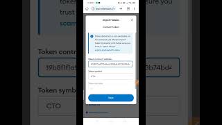 How to Add CTO Contract Address in Metamask Wallet  Core Network [upl. by Limber189]