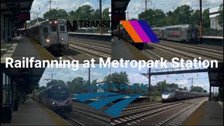 Railfanning at Metropark Station in lselin NJ [upl. by Lashondra]