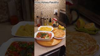 Scrumptious Breakfast ChannayHalwaParatha foodchannay [upl. by Anayhd732]