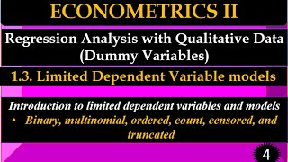 Econometrics IILimited dependent variable ModelsPart 4 in Amharic and English [upl. by Nibot737]