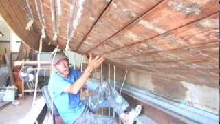 Wooden Boat RepairDry hull caulking 5 [upl. by Gorey33]