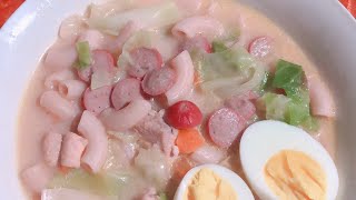 Creamy Chicken sopas Macaroni Soup Panlasang Pinoy Recipe [upl. by Aerdnat]