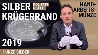 SILBER KRÜGERRAND  1 UNZE SILBER  POLIERTE PLATTE 2019 [upl. by Zenobia]