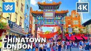 4K Chinatown London UK 🇬🇧 Restaurants Walking Tour Vlog amp Vacation Travel Guide🎧 Binaural Sound [upl. by Rednaeel]