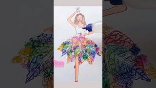 Leaf dress art🤔😯 dressdesign youtubeshorts shorts viral leafdesign art asmr shova [upl. by Griff]