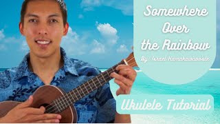 UKULELE STRUM for SOMEWHERE OVER THE RAINBOW by IZ  A quotHow Toquot TUTORIALmp4 [upl. by Enneiviv]