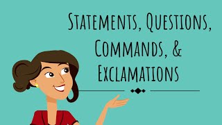 Types of Sentences Statements Questions Commands amp Exclamations English For Kids Mind Blooming [upl. by Retsel]