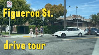 Short drive tour on Figueroa St Los Angeles CA [upl. by Sande181]