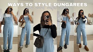 8 WAYS TO STYLE DUNGAREES  year round outfit ideas with dungarees [upl. by Heller]