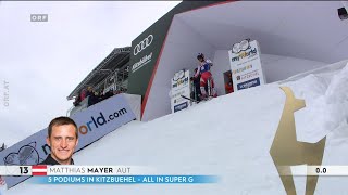 Alpiner SkiWeltcup  Abfahrt  Kitzbühel  1 Platz  Matthias MAYER  2020 [upl. by Yerffeg]