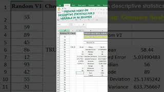 13 Statistical formula in 1 minute statistics excel shortsviral short viralshort [upl. by Barboza]