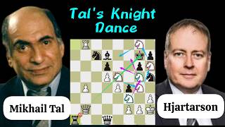 Tals Knight Dance Stunning 5Move Checkmate Against Hjartarson  Reykjavik 1987 [upl. by Urson275]