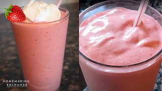 Strawberry Milkshake Recipe  How to Make a Strawberry Milkshake  Thick amp Creamy Milkshake [upl. by Viv122]