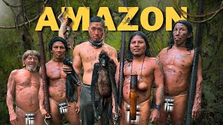 🇪🇨 Hunting amp Eating Giant Monkeys with Amazonian Tribe [upl. by Ahsiekat]