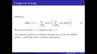 Categorical magnitude and entropy [upl. by Queridas]