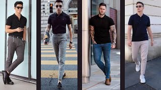 Black Polo TShirt Combination 2024 Mens Fashion 2024 Latest Mens Outfit [upl. by Shel]