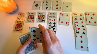 How to Play Solitaire  ASMR Soft Spoken with Cards Basic Patience Card Game [upl. by Eelek]