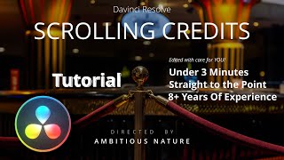 How to Create Scrolling Movie Credits  DaVinci Resolve [upl. by Hooper]