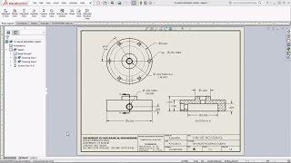 SolidWorks Sheets Drawing Views and Dimensioning [upl. by Nnyledam]