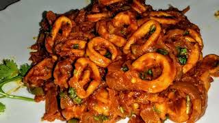 Chilli Squid  squid chilli fry indian recipe  Calamari Squid Chilli Indian Seafood Recipe [upl. by Yraillih]