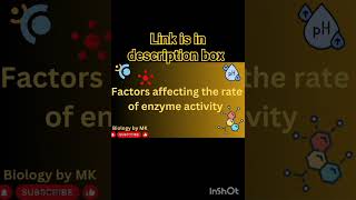 Factors affecting the rate of enzyme activity enzymes shortvideo [upl. by Deina]