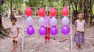 outdoor fun with Flower Balloons and learn colors for kids by I kids Episode 255 [upl. by Farlay]