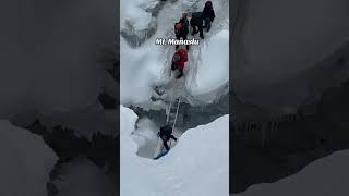 Crevasse between Camp 1 and Camp 2 at Mount Manaslu  Nepal Mountains [upl. by Pliner]