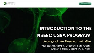 USask NSERC USRA Process Info Session 2024 [upl. by Odab]