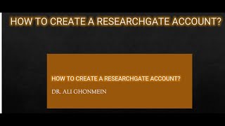 How to create a ResearchGate account [upl. by Tiffanle347]