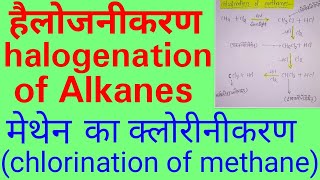 Halogenation in Alkanes organic chemistry chlorination in methan  knowledge addabsc first year or [upl. by Oetsira]